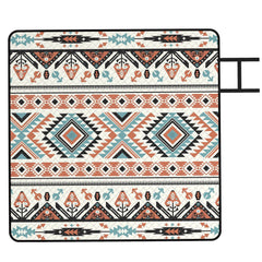 Outsunny Picnic Blanket, 200x200CM Large Beach Blanket Outdoor Picnic Mat with Integrated Strap for Camping, Mix-Colour