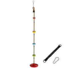 AIYAPLAY Climbing Rope, Kids Tree Swing Kit with Platforms and Disc Swings Seat, Obstacle Course Kids for Garden, Red