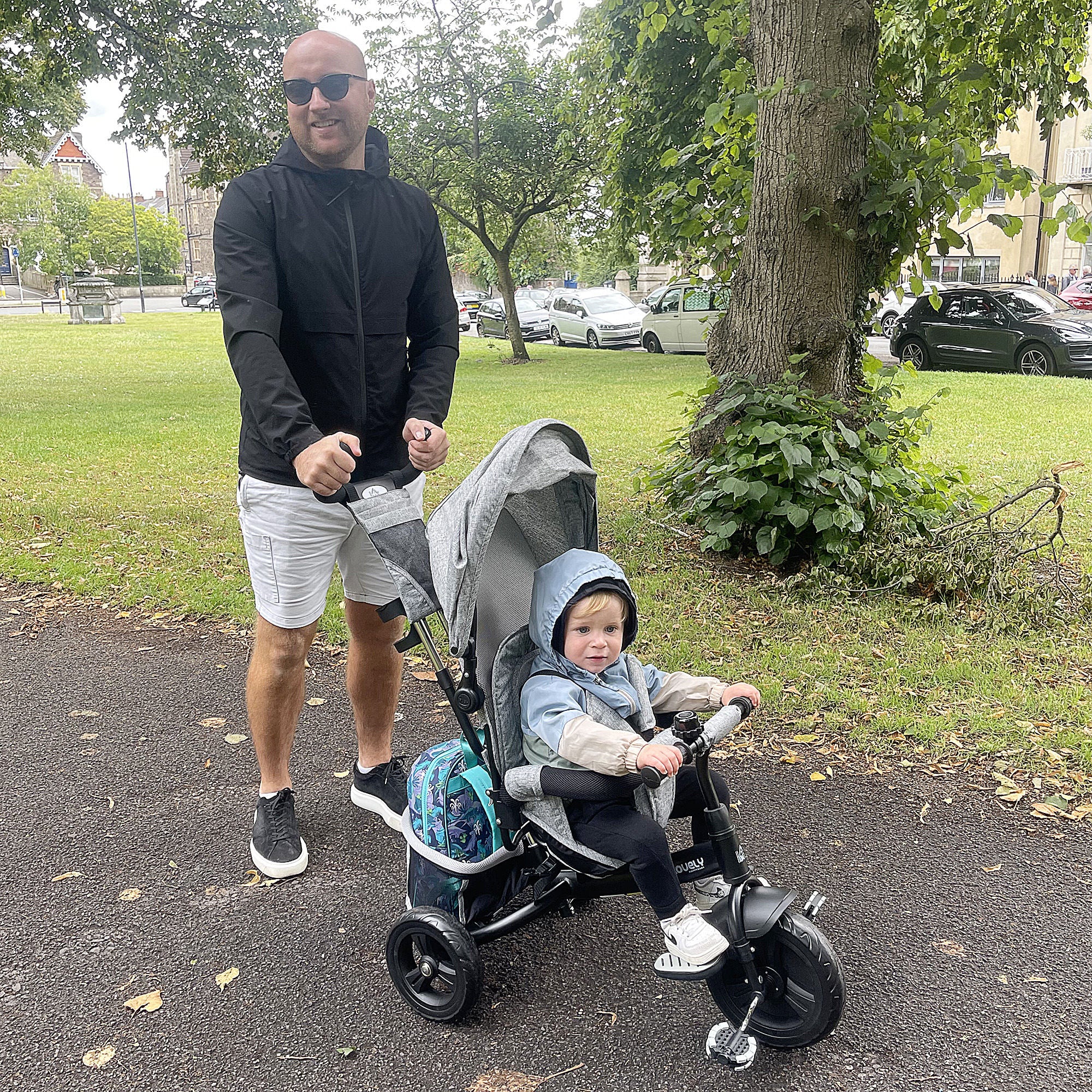 HOMCOM 6 in 1 Kids Trike with Parent Handle, Canopy, 5-point Safety Belt, Storage, Footrest, Brake, for 1-5 Years, Grey