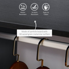 HOMCOM Open Wardrobe on Wheels, Bedroom Wardrobe with Clothes Hanging Rail, 2 Storage Shelves, Mobile Garment Rack for Cloakroom, Hallway, Black