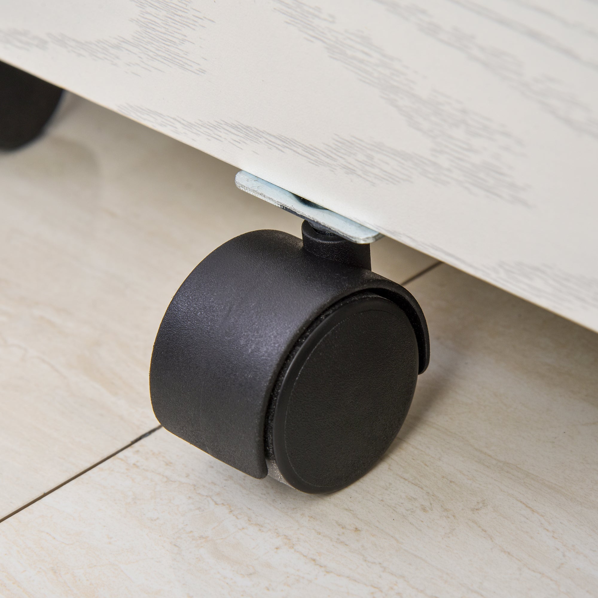 Vinsetto 2-Drawer Locking Office Filing Cabinet w/ 5 Wheels Rolling Storage Hanging A4 Cupboard Home Organisation White Wood Grain