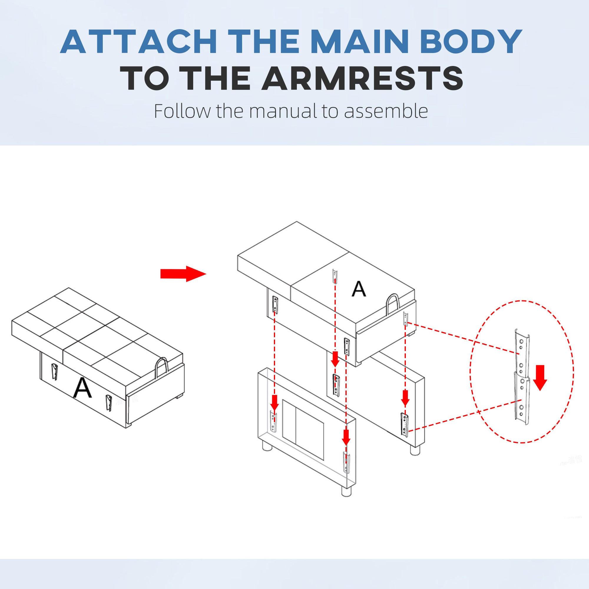 HOMCOM Linen-Look Single Chair Bed - Blue
