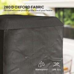 Outsunny Heavy Duty Gas Pyramid Patio Heater Cover, Full Length Outdoor Heater Cover Protector, UPF 30+ Oxford Fabric with Zipper, Black