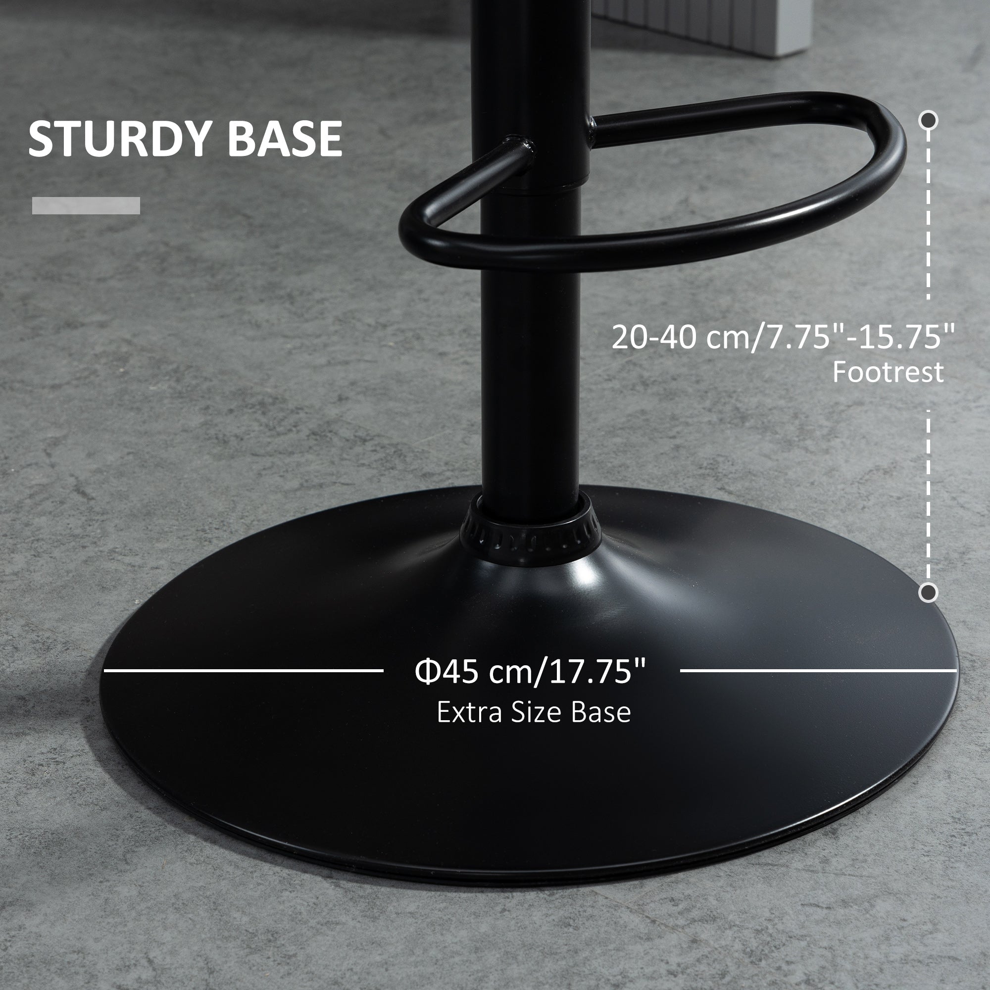 HOMCOM Bar Stools Set Of 2, Velvet-Touch Barstools with Metal Frame Footrest and Adjustable Height, Green