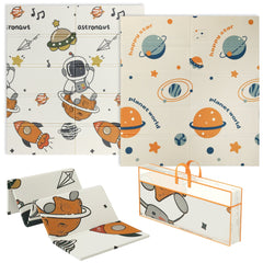 AIYAPLAY Space-Themed Baby Plat Mat Double Sided, Foldable, Water-Resistant for Outdoor/Indoor, 177 x 146 x 1.5cm
