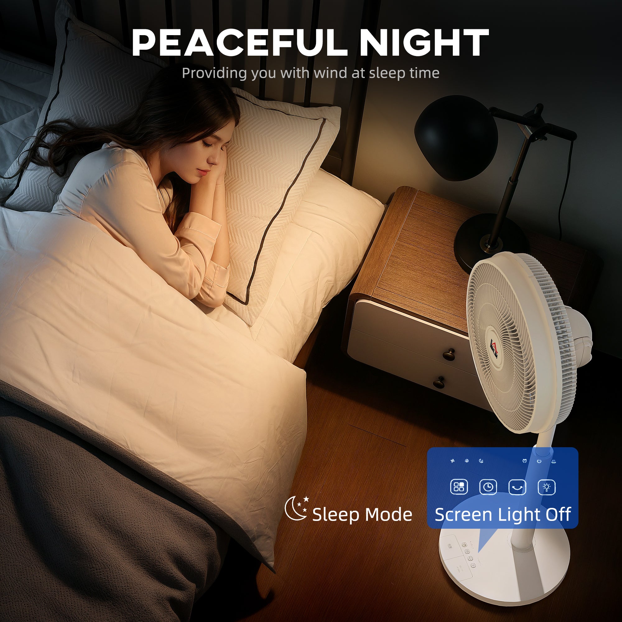 HOMCOM Pedestal Fan with Oscillating, Tilt, Adjustable Height, White