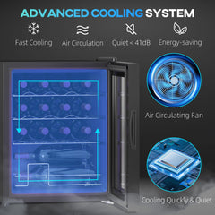HOMCOM 42L 16-Bottle Wine Cooler Fridge - Black