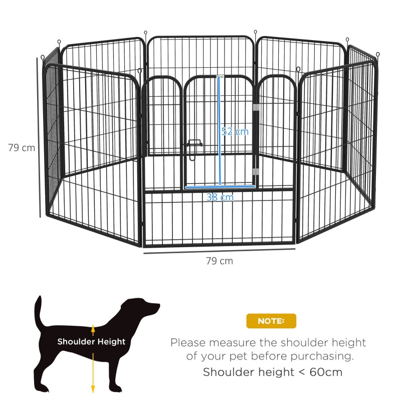 8 Panels Heavy Duty Puppy Playpen, for Small and Medium Dogs, Indoor and Outdoor Use - Black