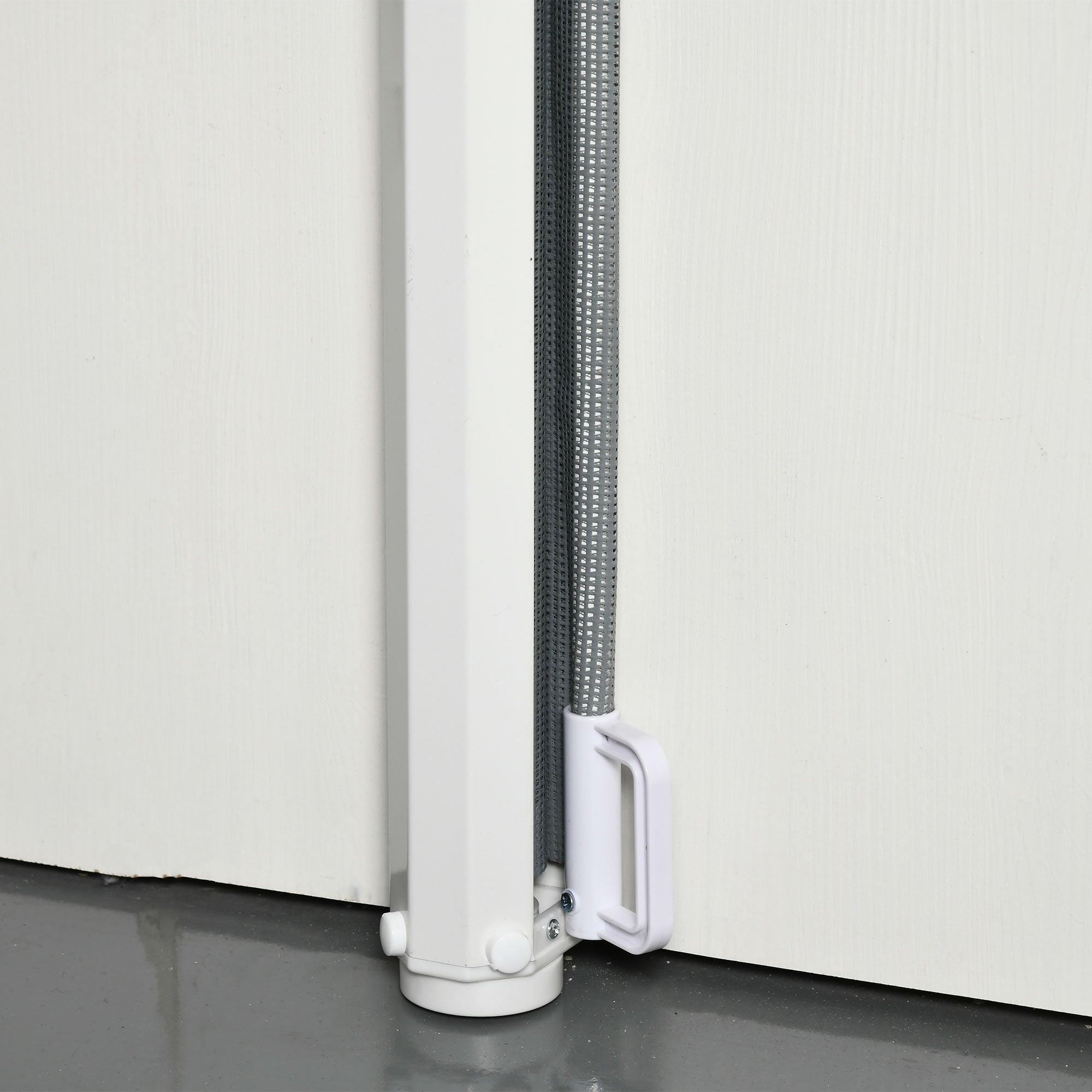 PawHut Retractable Stair Gate for Dogs, Pet Mesh Safety Gate Extends up to 115cm for Doorways Indoor- Grey