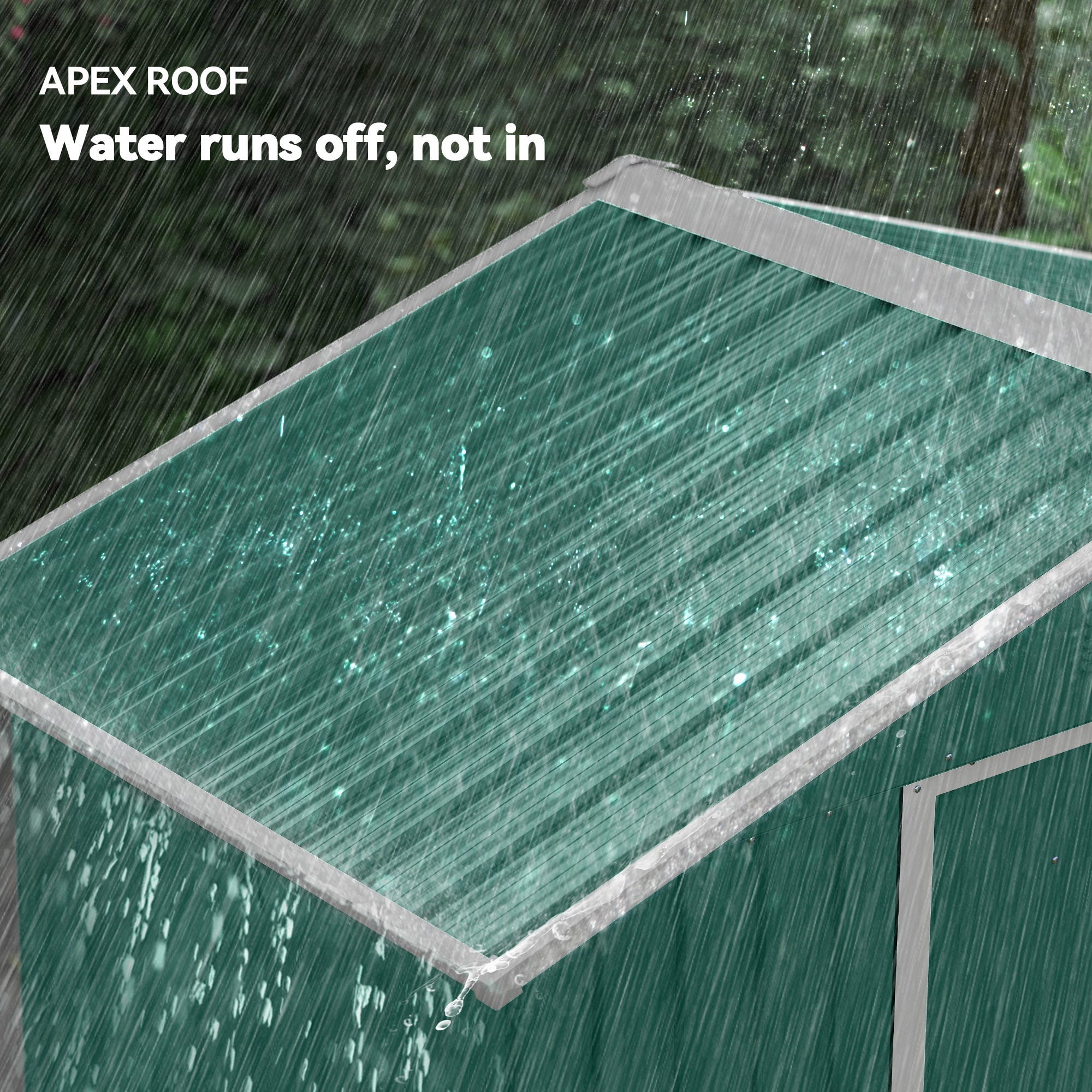 Outsunny 6.5ft x 3.5ft Metal Garden Storage Shed for Outdoor Tool Storage with Double Sliding Doors and 4 Vents, Green