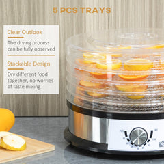 HOMCOM 40-70 degrees C Five-Tray Food Dehydrator
