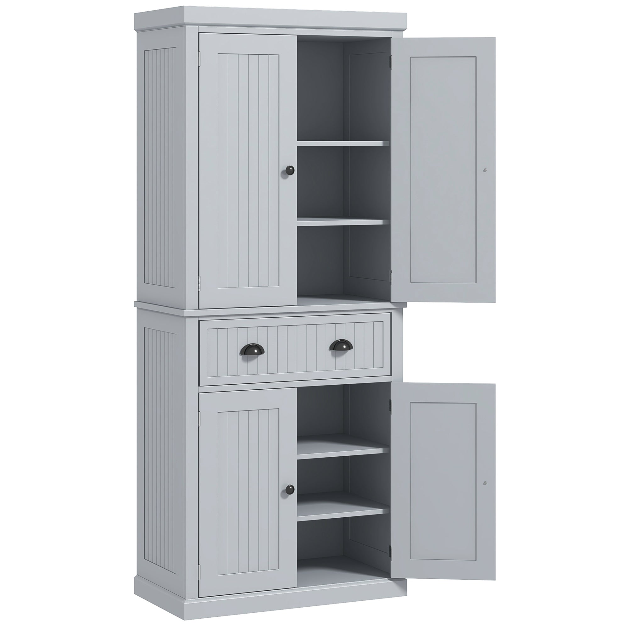 HOMCOM Freestanding Multi-Storage Kitchen Cabinet - Grey
