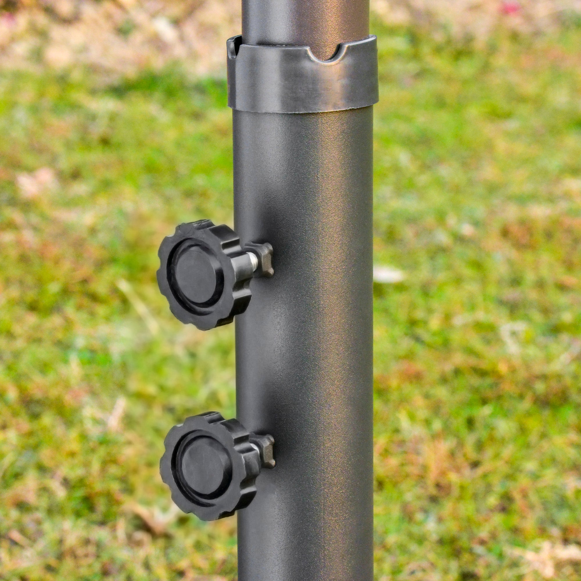 Outsunny 4.6M Sun Umbrella Canopy Double-sided Crank Sun Shade w/ Cross Base Off White