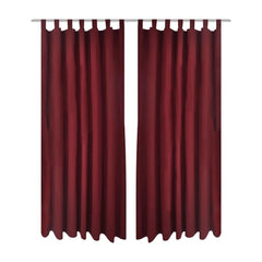 2 pcs Bordeaux Micro-Satin Curtains with Loops
