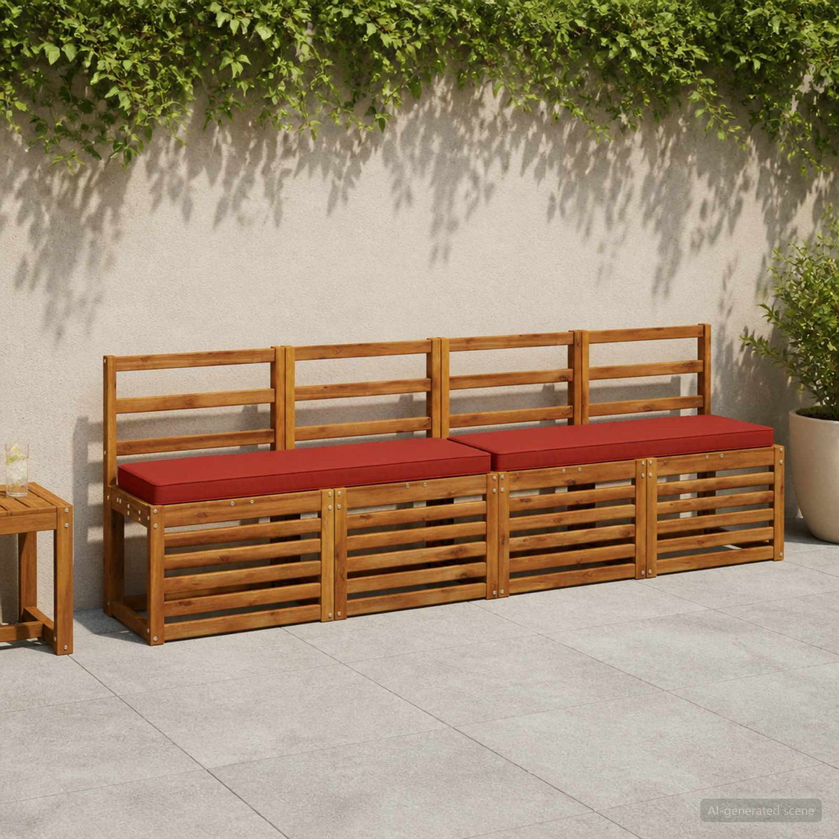 2-Piece Bench Cushions VUGHT 2 pcs 100% Polyester Red