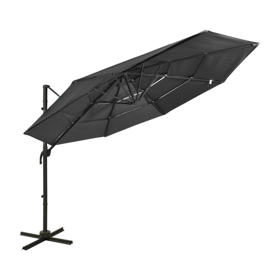 4-Tier Garden Parasol with Aluminium Pole Anthracite