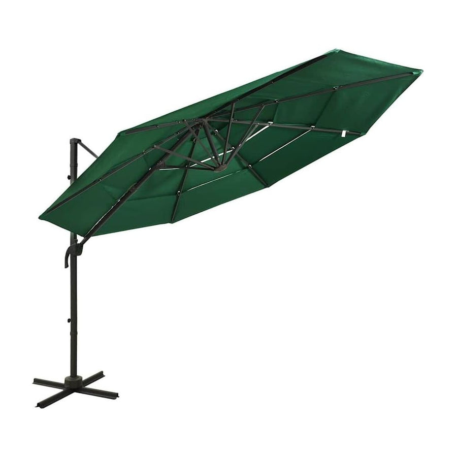 4-Tier Garden Parasol with Aluminium Pole Green