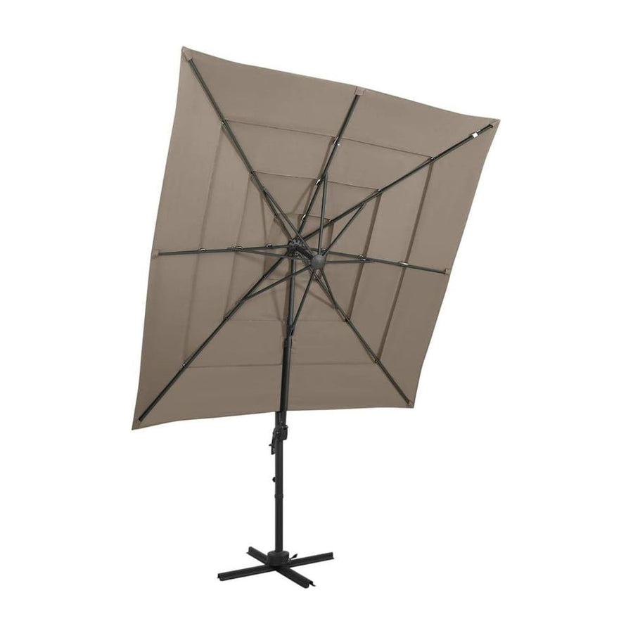 4-Tier Garden Parasol with Aluminium Pole Taupe