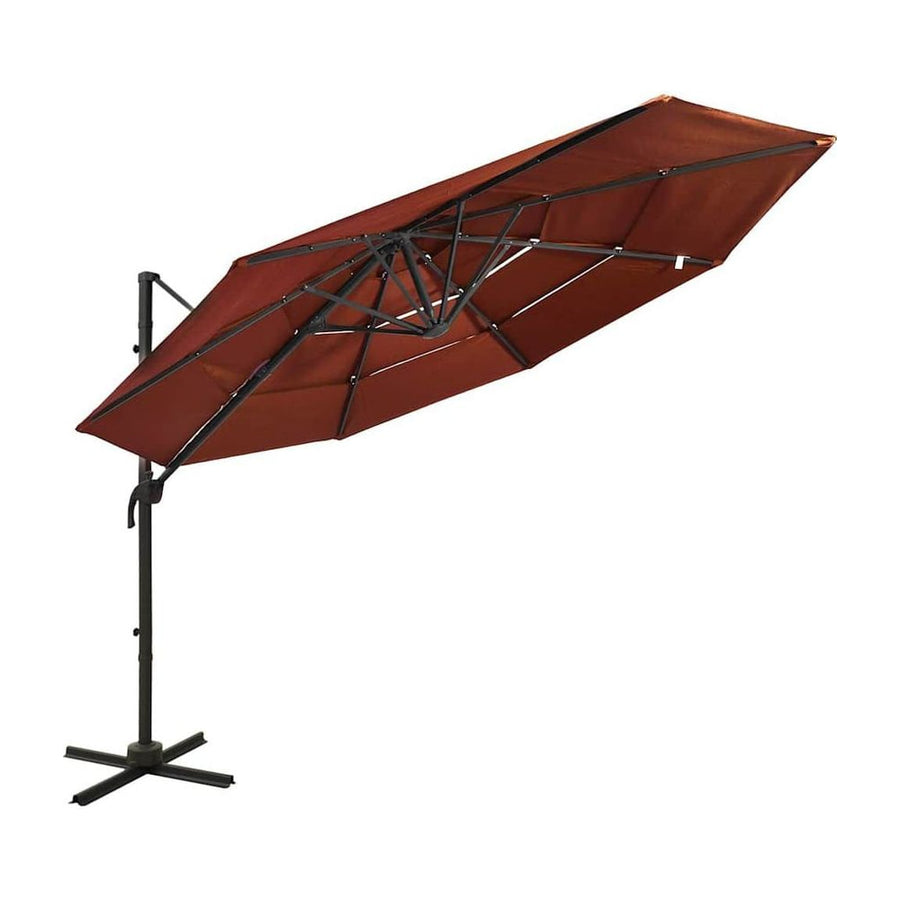 4-Tier Garden Parasol with Aluminium Pole Terracotta