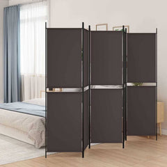 5-Panel Room Divider Brown