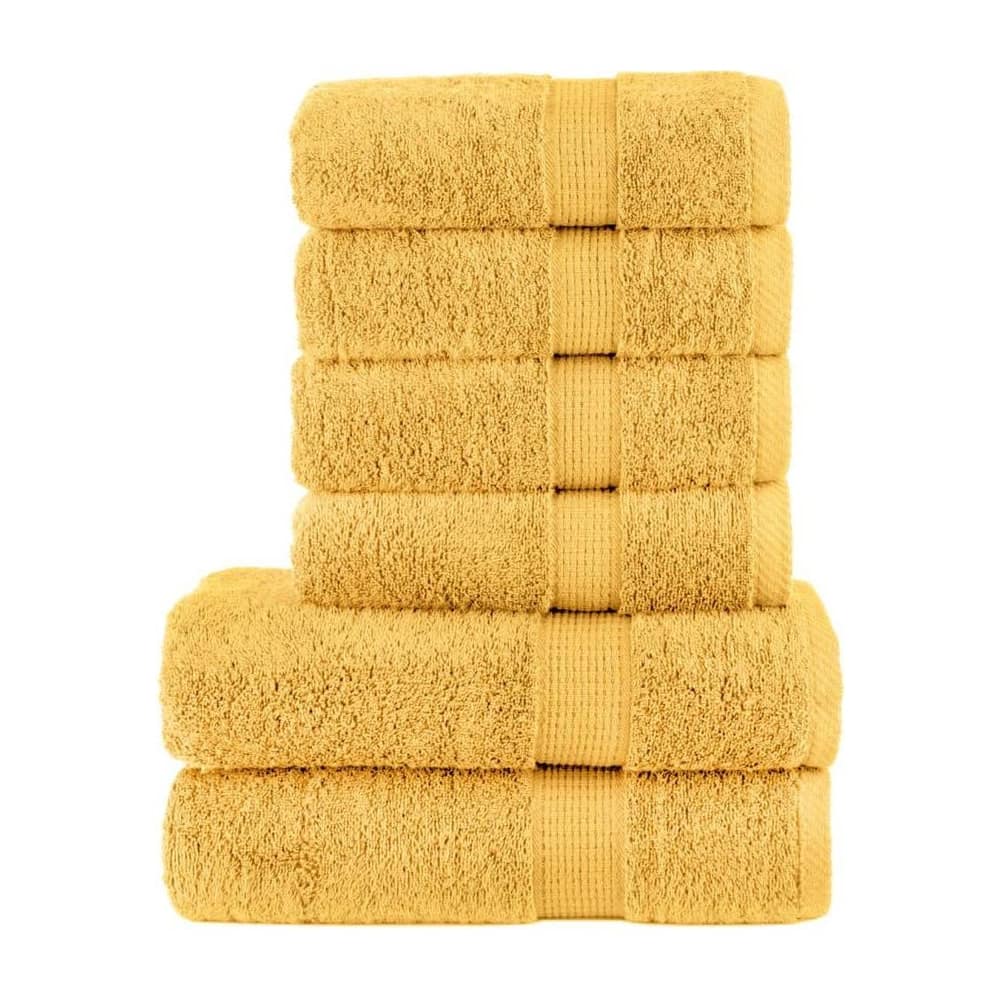 6 Piece Premium Towel Set SOLUND Gold 600 gsm