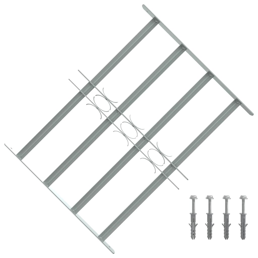 Adjustable Security Grille for Windows with 4 Crossbars 500-650 mm 1