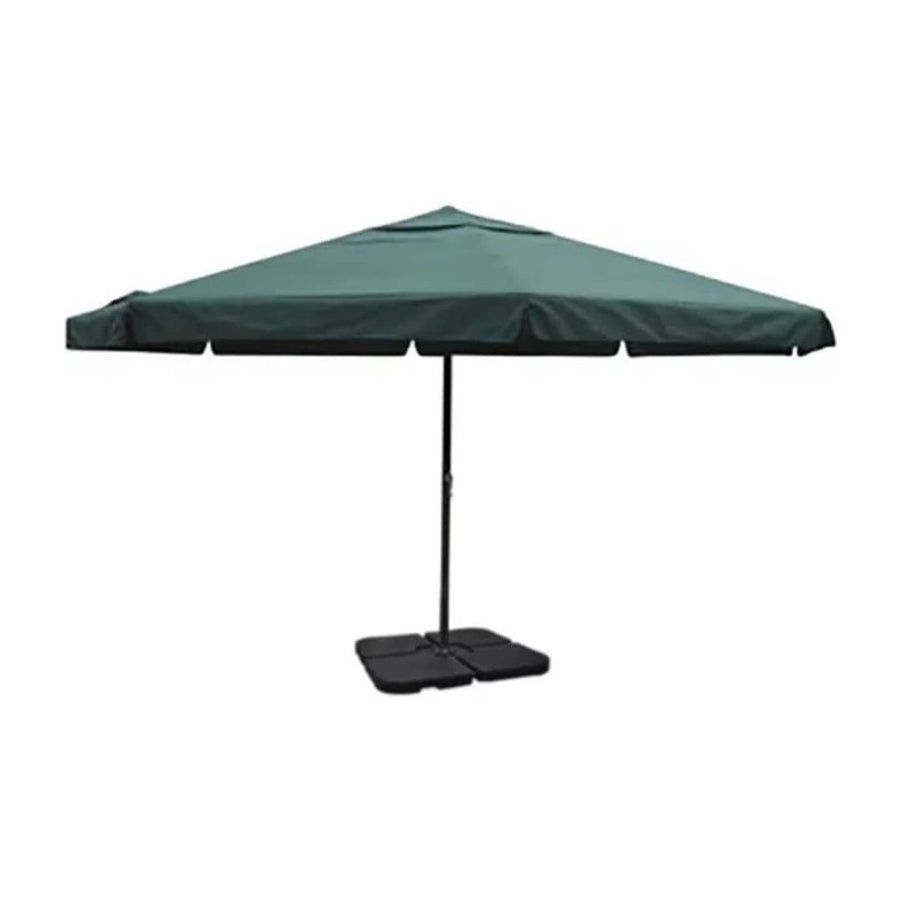 Aluminium Garden Parasol with Portable Base Green