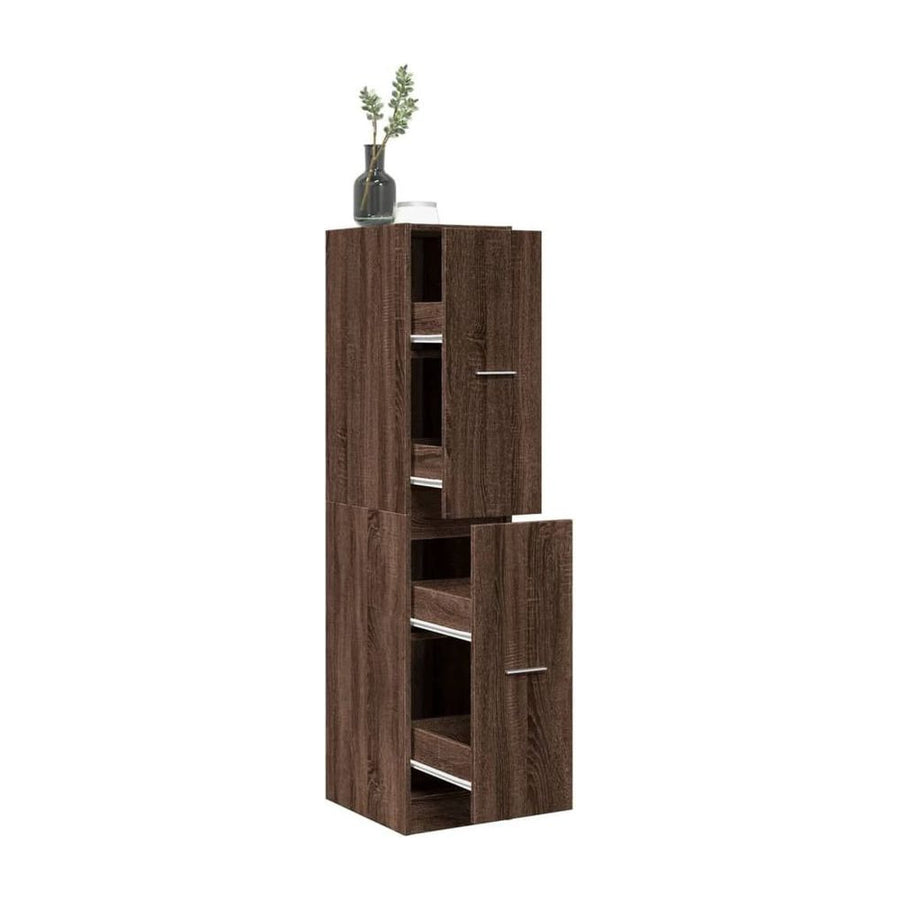 Apothecary Cabinet Brown Oak Engineered Wood