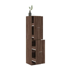Apothecary Cabinet Brown Oak Engineered Wood
