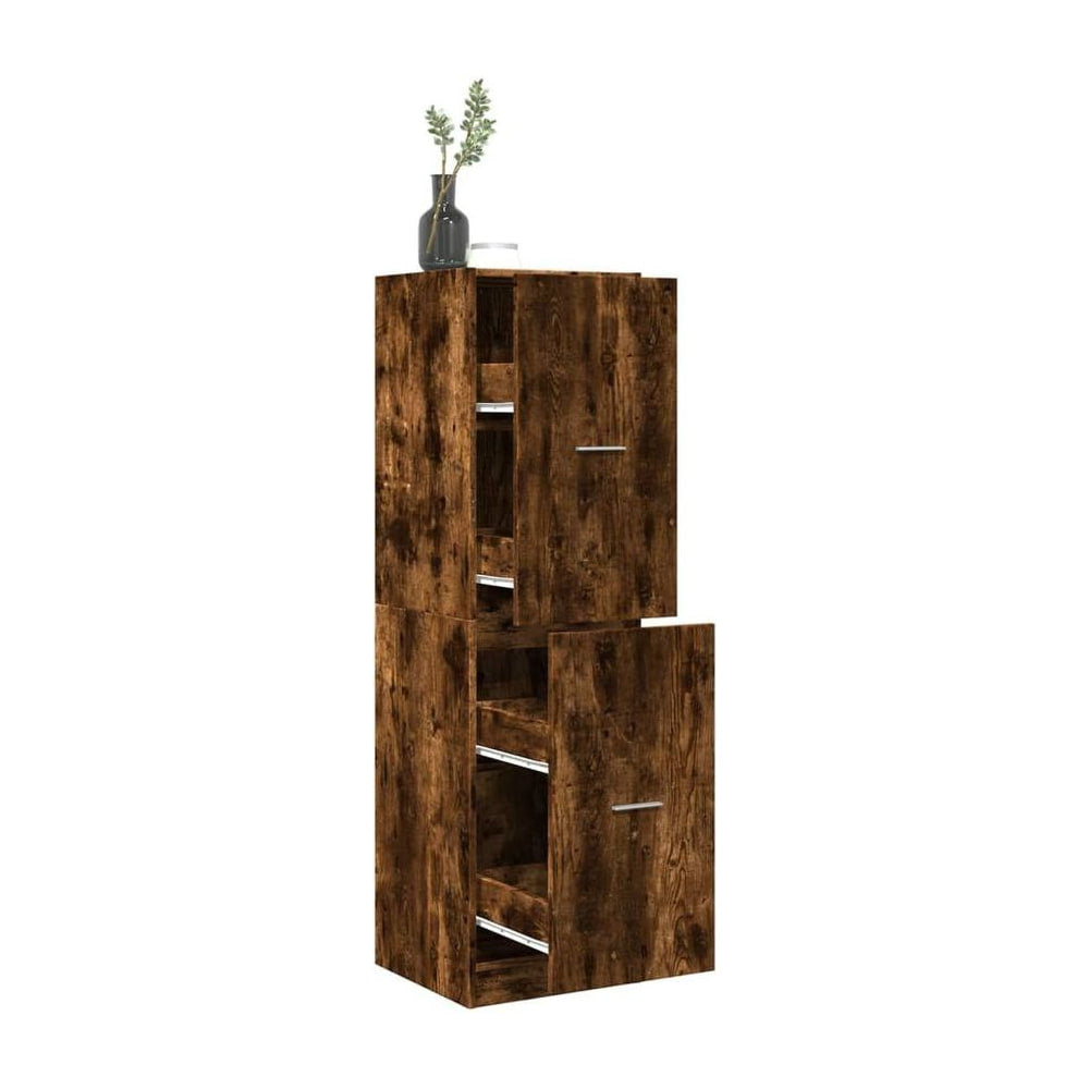 Apothecary Cabinet Smoked Oak Engineered Wood