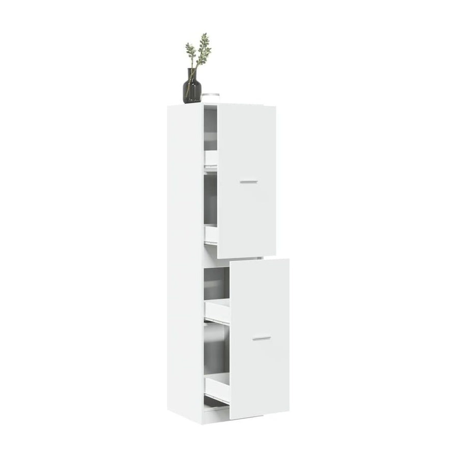 Apothecary Cabinet White Engineered Wood