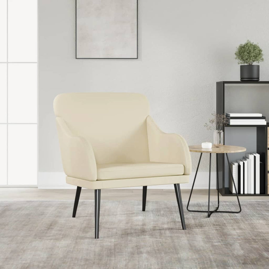 Armchair Cream Faux Leather
