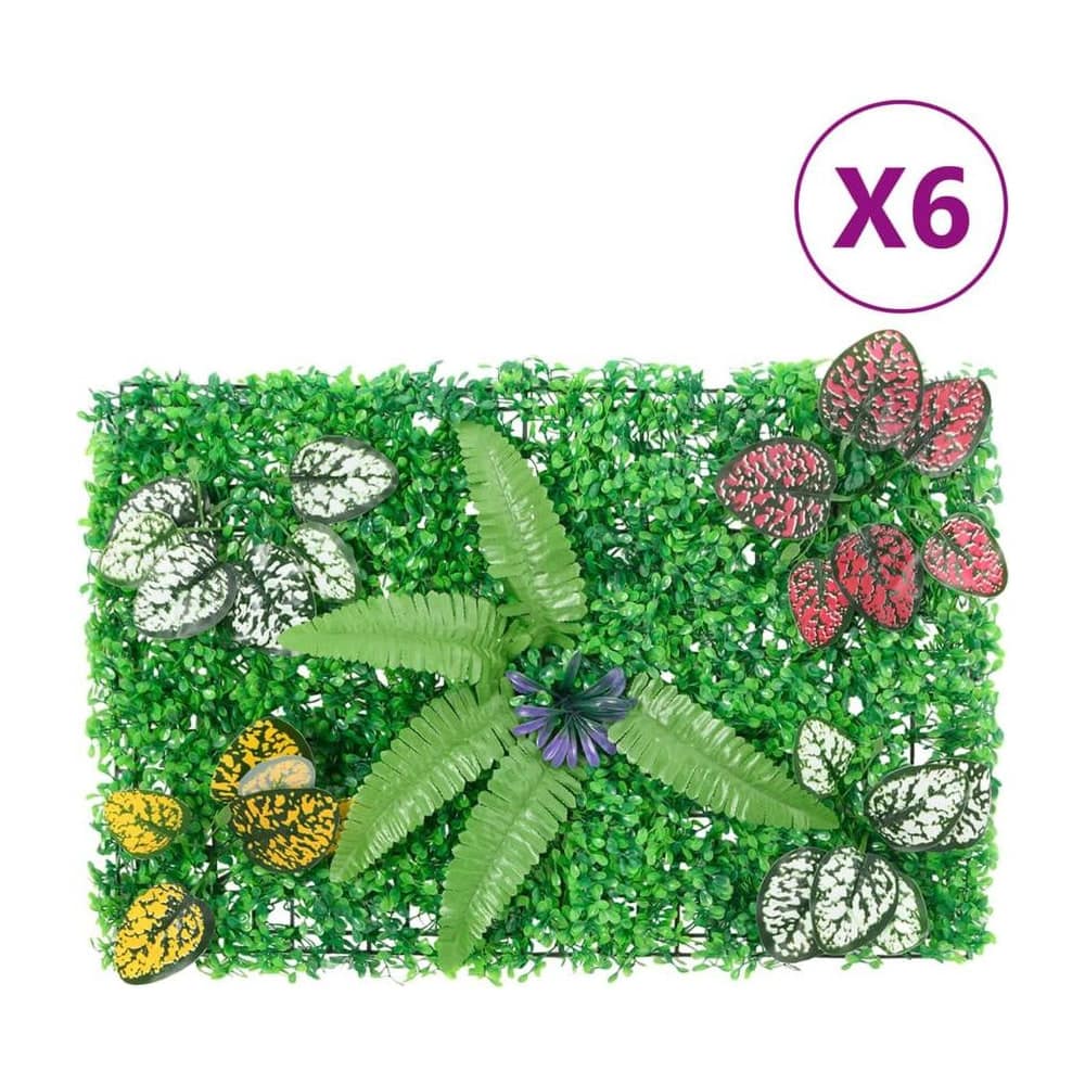 Artificial Plant Fence 6 pcs Green
