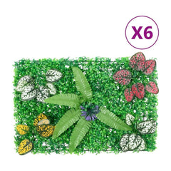 Artificial Plant Fence 6 pcs Green