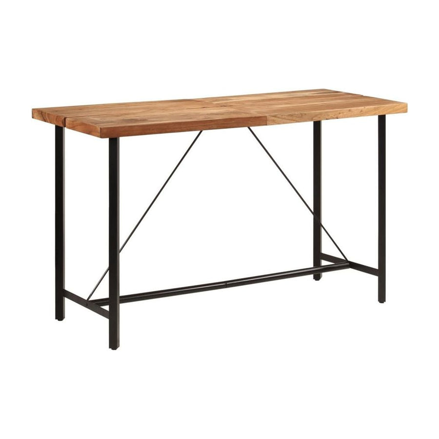 Bar Table Solid Wood Acacia and Iron