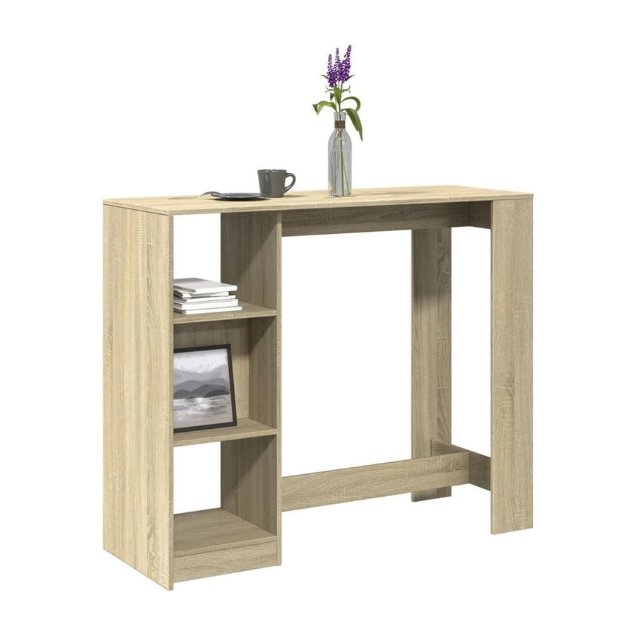 Bar Table with Shelf Sonoma Oak Engineered Wood