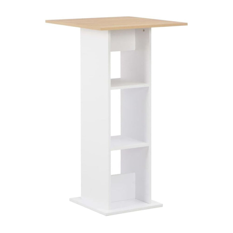 Bar Table White and Sonoma Oak