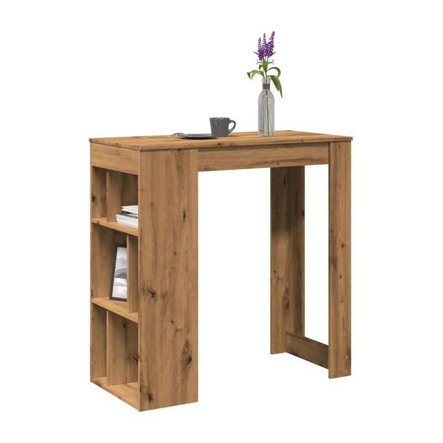 Bar Table with Racks Artisan Oak Engineered Wood