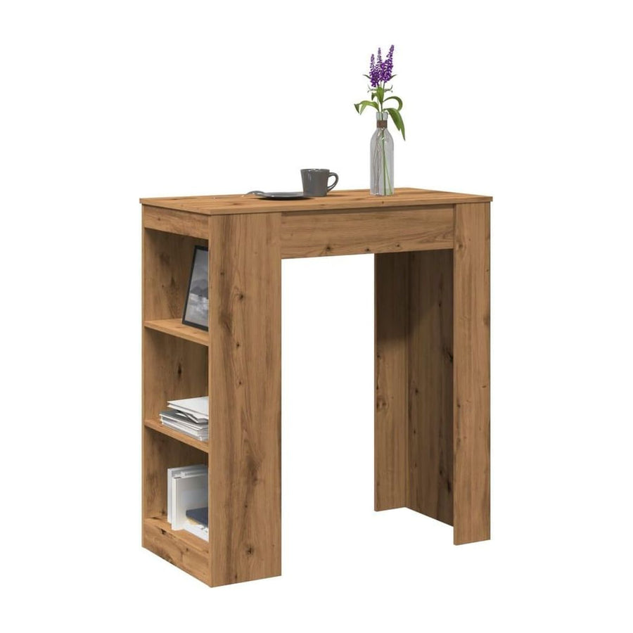 Bar Table with Racks Artisan Oak Engineered Wood