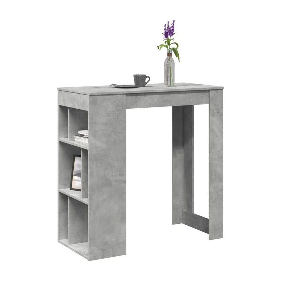 Bar Table with Racks Concrete Grey