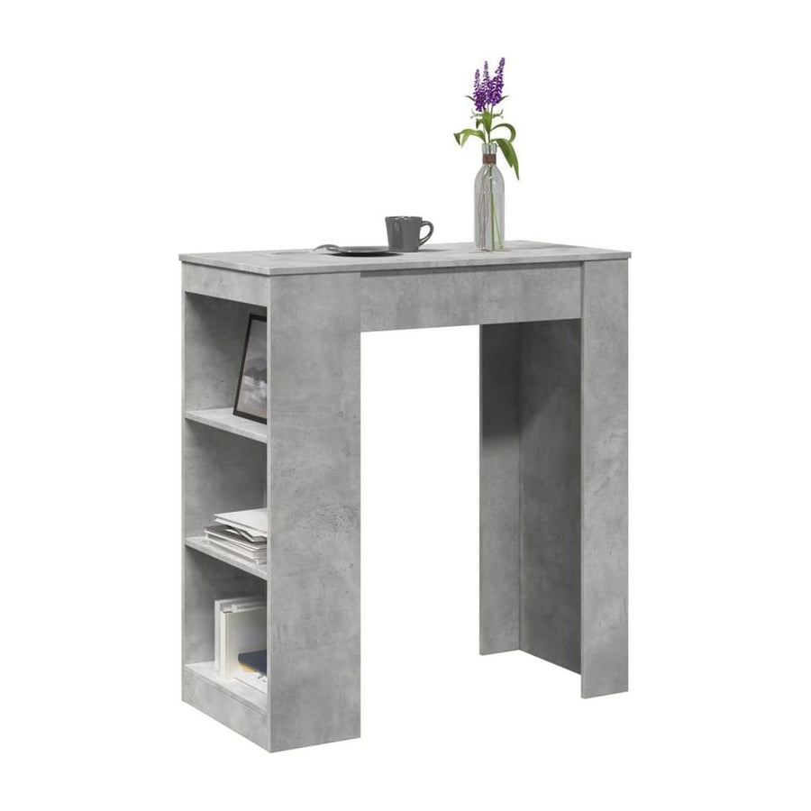 Bar Table with Racks Concrete Grey