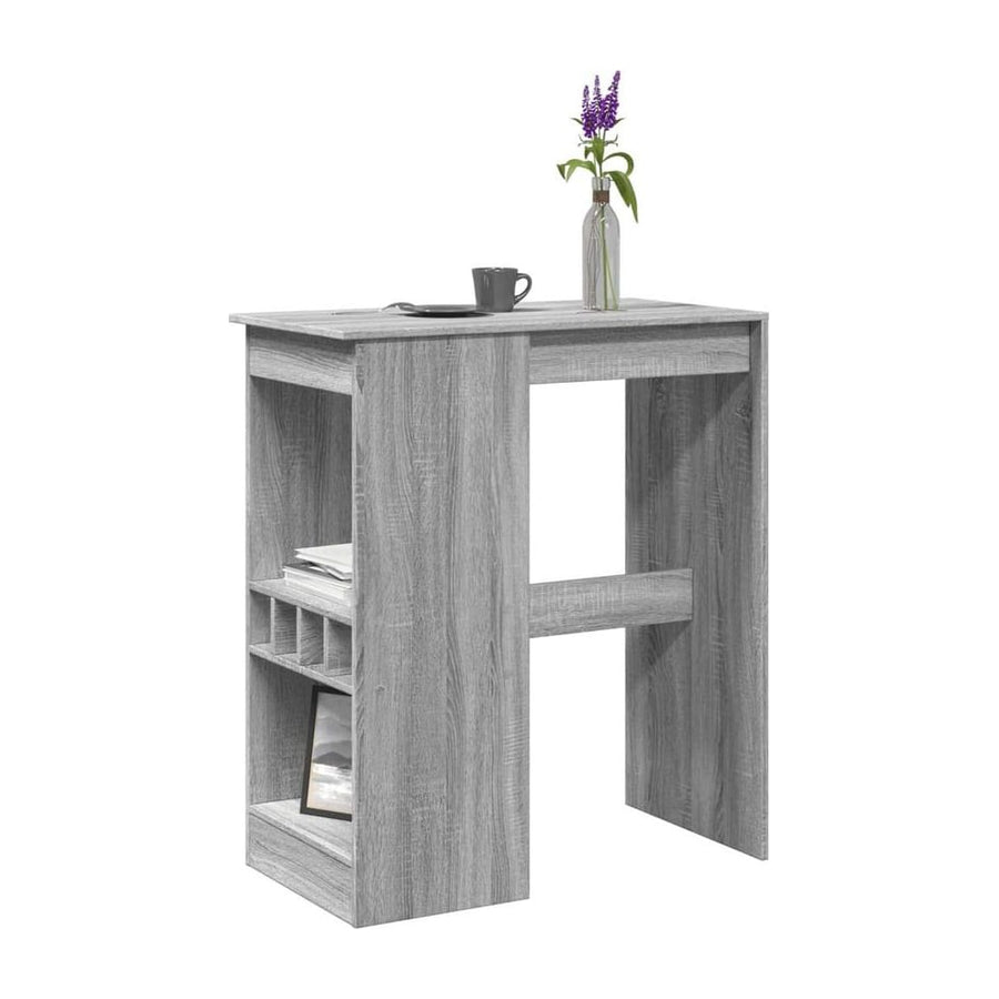 Bar Table with Racks Grey Sonoma