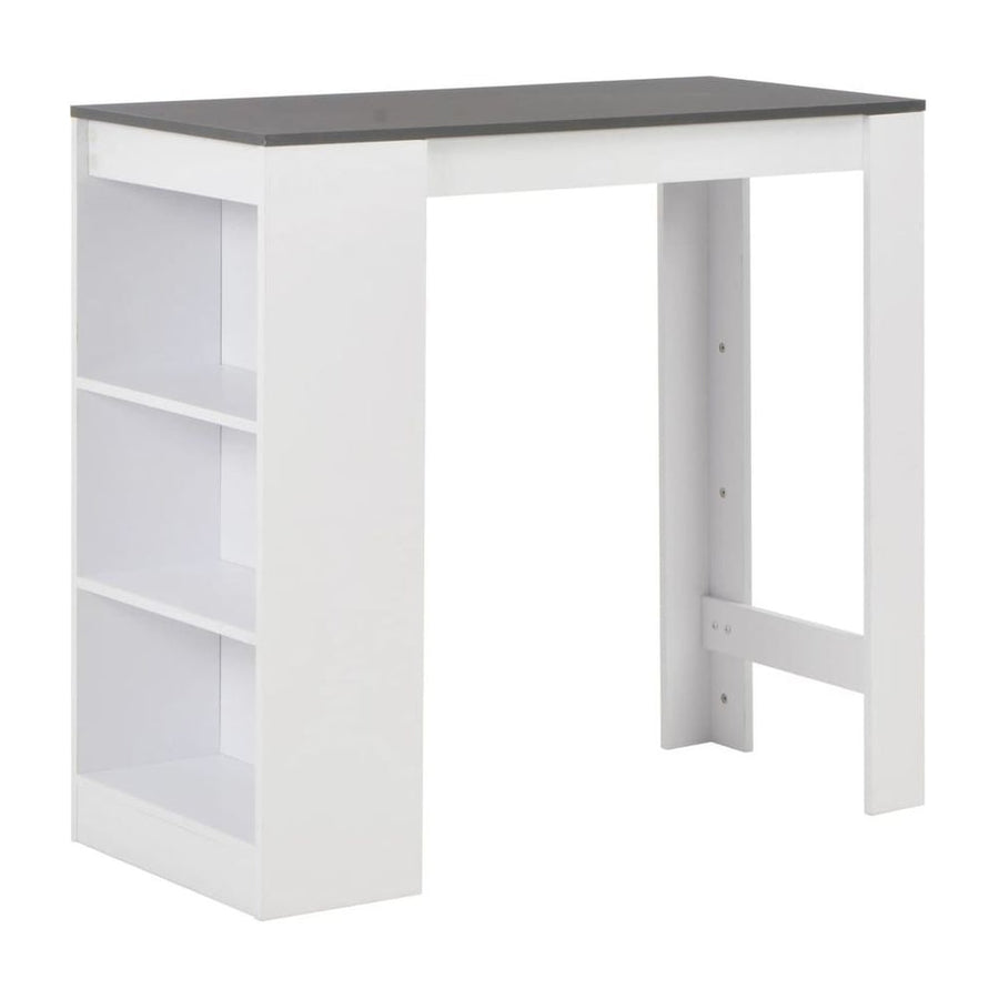Bar Table with Shelf White