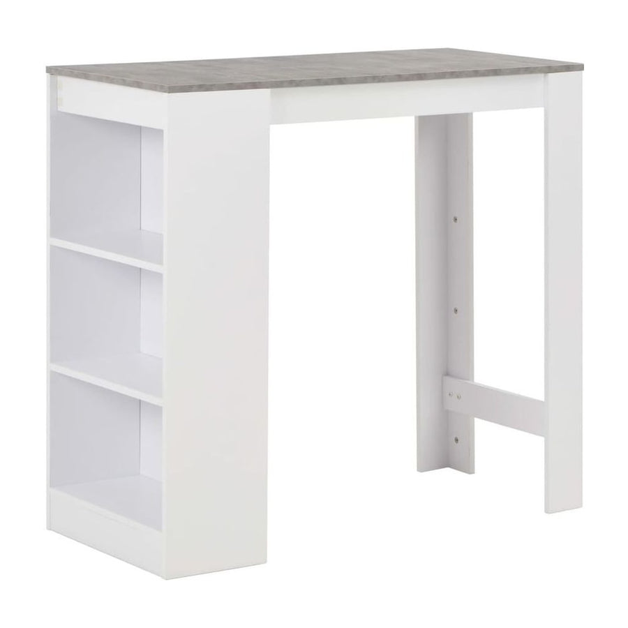Bar Table with Shelf White