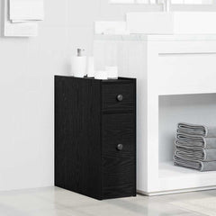 vidaXL Bathroom Cabinet 21.5 x 50 x 60 cm Engineered wood Black Oak 1