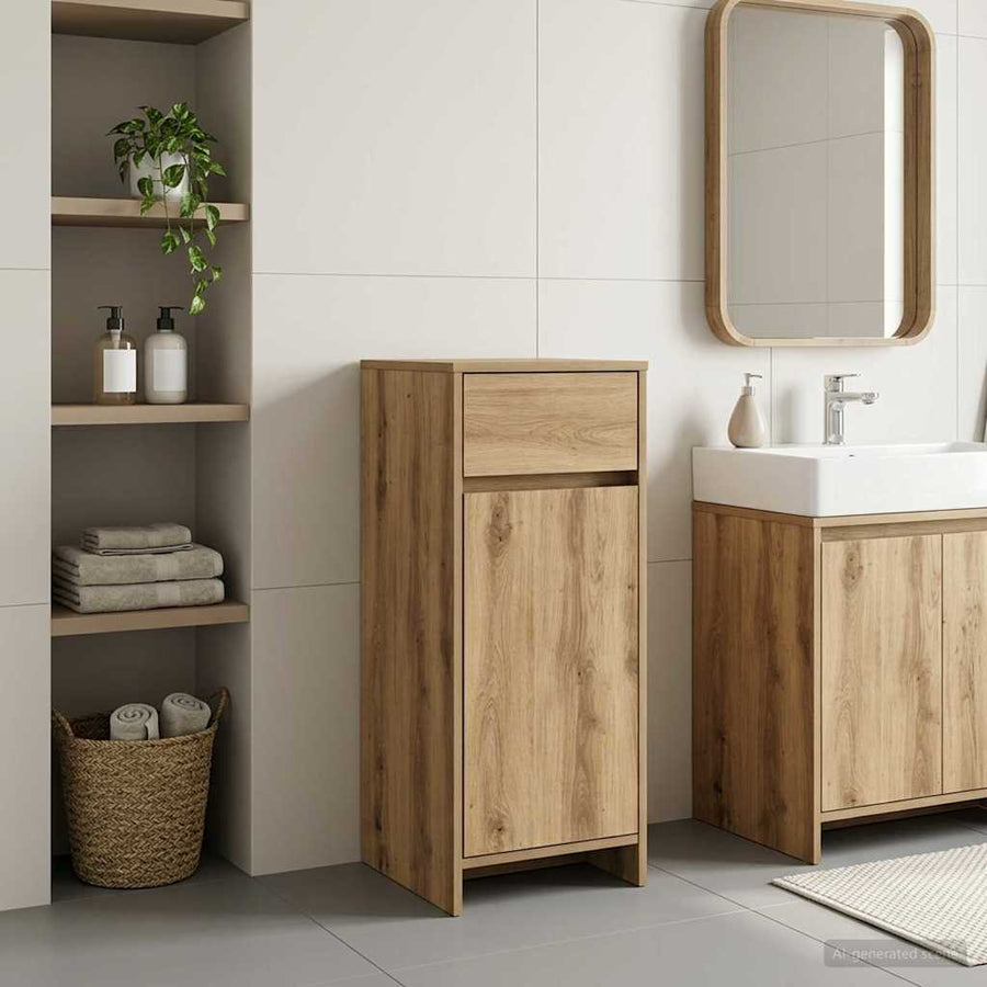Bathroom Cabinet Artisan Oak Engineered Wood