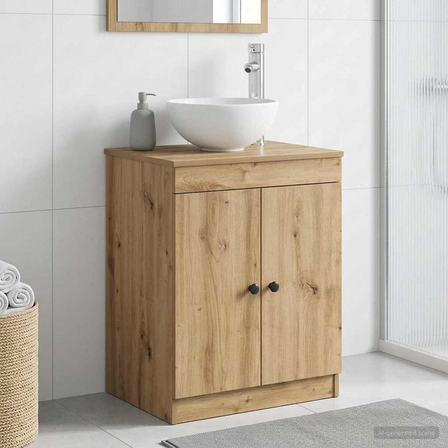 Bathroom Cabinet Artisan Oak Engineered Wood