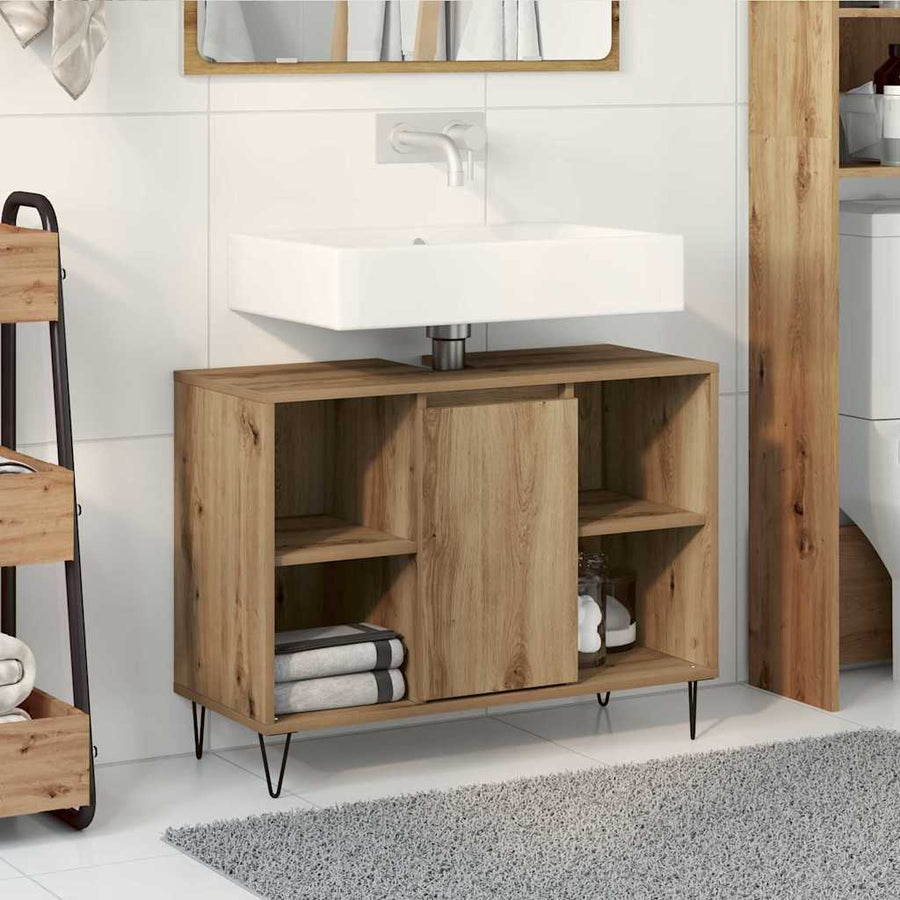 Bathroom Cabinet Artisan Oak Engineered Wood
