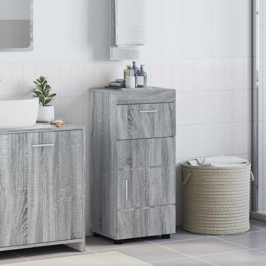 Bathroom Cabinet Set TULUM Grey Sonoma