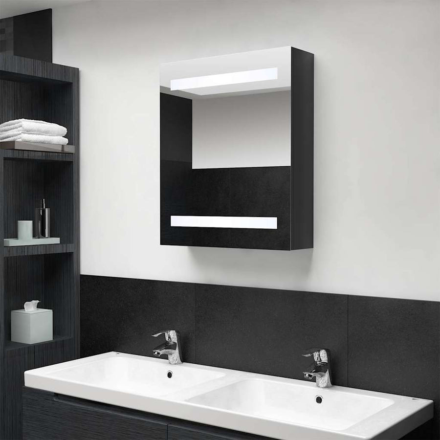 LED Bathroom Mirror Cabinet Shining Black